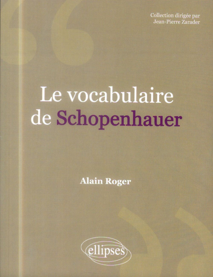Le vocabulaire de Schopenhauer