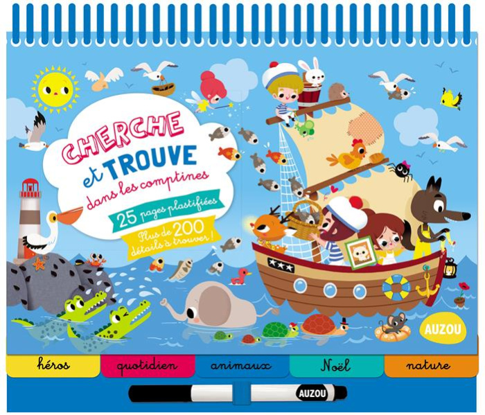 Cherche et trouve dans les comptines. Avec un feutre effaçable