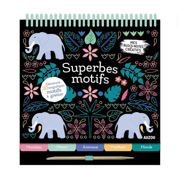 Superbes motifs. 20 magnifiques motifs à gratter ! avec un stylet en bois inclus