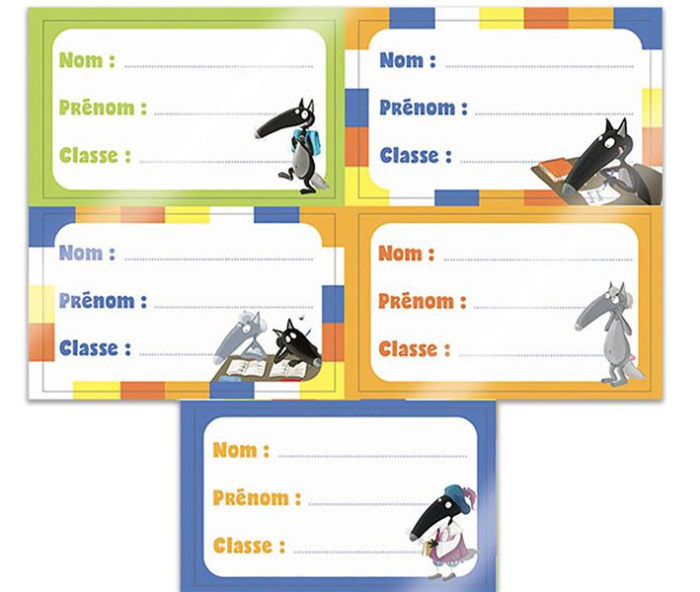 LOT DE 5 ETIQUETTES DU LOUP