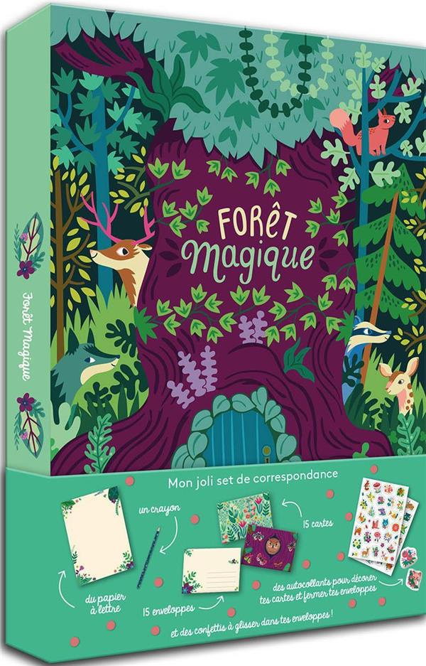 Forêt magique. Contient : du papier à lettres, un crayon, 15 enveloppes, 15 cartes, des autocollants