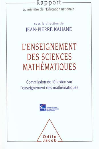 L'enseignement des sciences mathématiques. Commission de réflexion sur l'enseignement des mathématiq