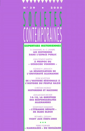 Sociétés contemporaines N° 39/2000. Expertises historiennes