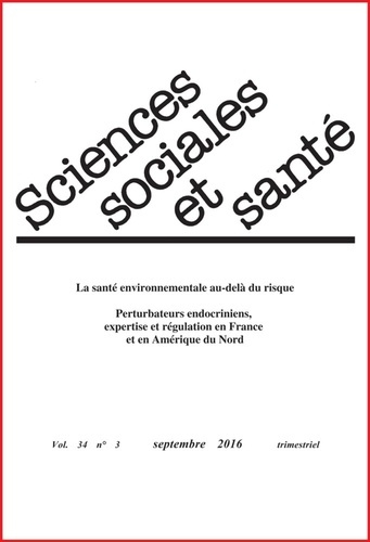 Sciences Sociales et Santé Volume 34 N° 3, septembre 2016
