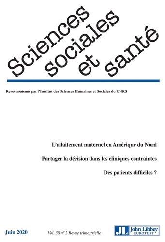 Revue Sciences Sociales et Santé. Vol. 38 - N°2 - Juin 2020. L'allaitement maternel en Amérique du N