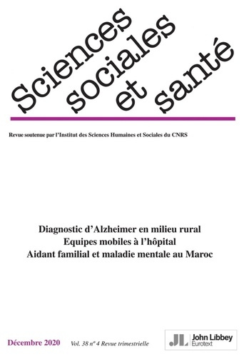 Revue Sciences Sociales et Santé. Vol. 38 - N°4 - Décembre 2020. Diagnostic d'Alzheimer en milieu ru