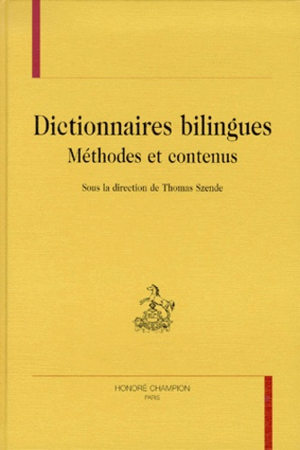 DICTIONNAIRES BILINGUES. METHODOLOGIE ET CONTENUS.
