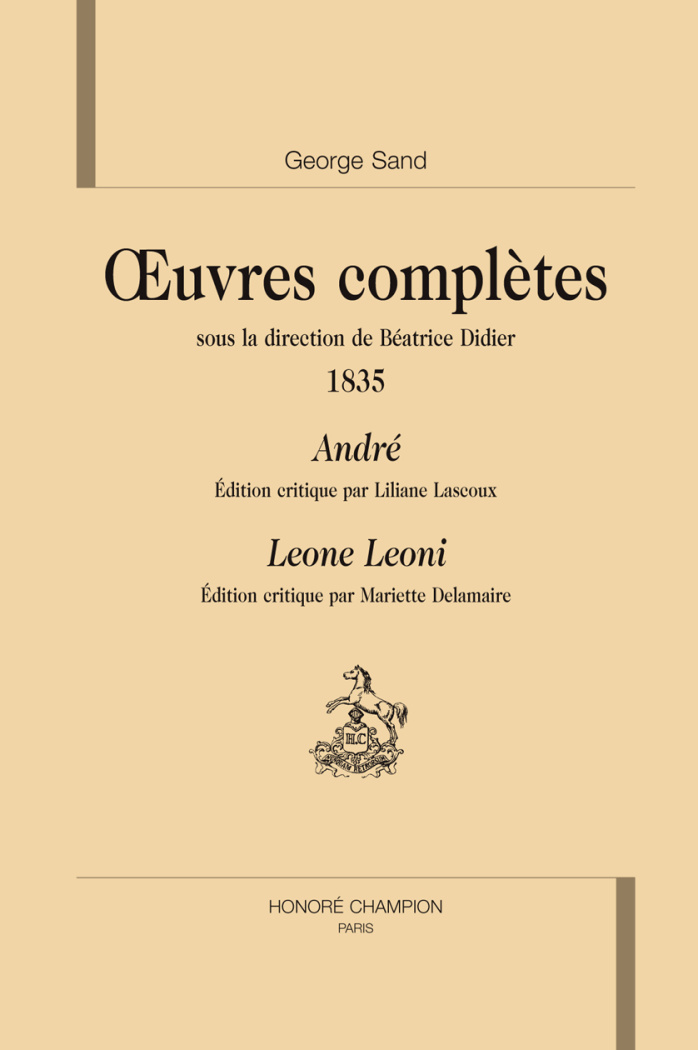 ANDRE. LEONE LOENI. OEUVRES COMPLETES 1835.