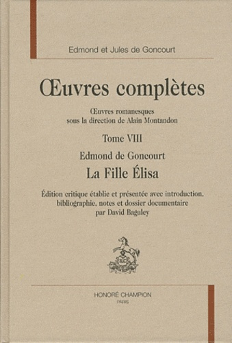 OEUVRES COMPLETES T8 LA FILLE ELISA