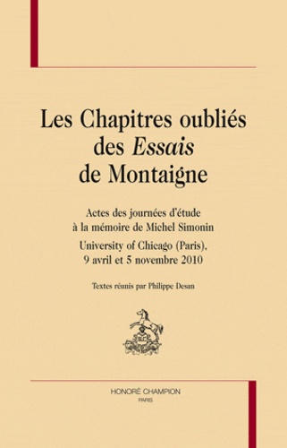 LES CHAPITRES OUBLIES DES ESSAIS DE MONTAIGNE