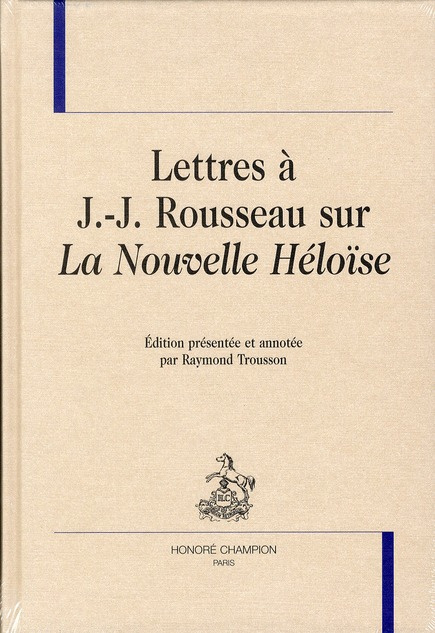 LETTRES A JEAN-JACQUES ROUSSEAU SUR LA NOUVELLE HELOISE