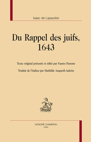 DU RAPPEL DES JUIFS 1643