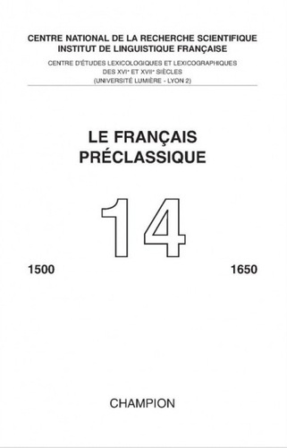 LE FRANCAIS PRECLASSIQUE N.14 2012