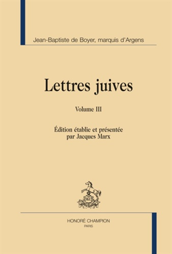 LETTRES JUIVES OU CORRESPONDANCE. 3 VOL.