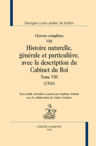 OEUVRES COMPLETES T8. HISTOIRE NATURELLE T8 (1760).