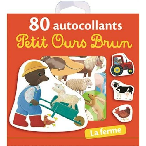 LA FERME - 80 AUTOCOLLANTS PETIT OURS BRUN