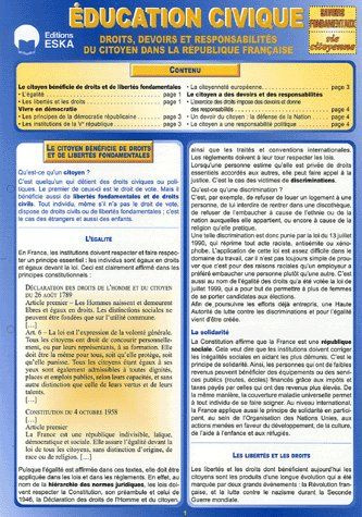 Education civique. Droits, devoirs et responsabilités du citoyen dans la République française