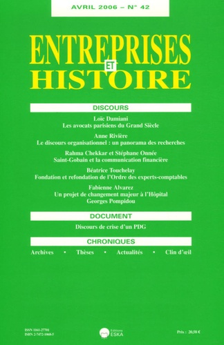 Entreprises et Histoire N° 42, Avril 2006
