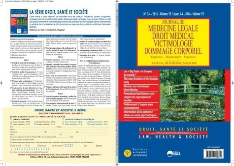 Journal de médecine légale Volume 59 N° 3-4/2016