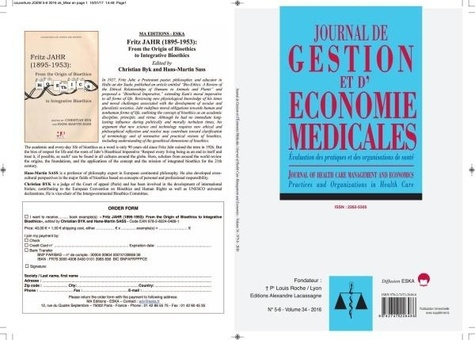 Journal de gestion et d'économie médicales Volume 34 N° 5-6/2016