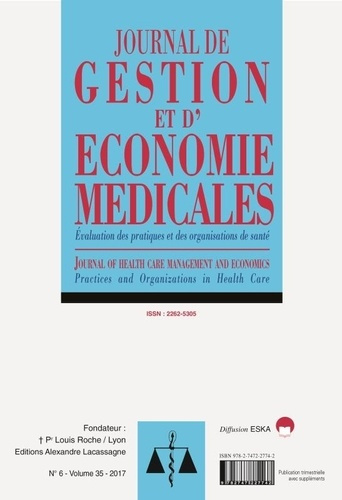 Journal de gestion et d'économie médicales N° 6, Volume 35/2018