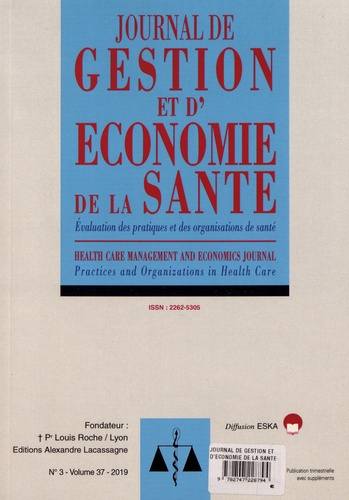 Journal de gestion et d'économie de la santé Volume 37 N° 3/2019