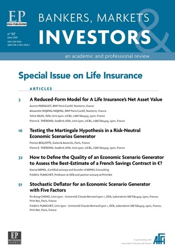 SPECIAL ISSUE ON LIFE INSURANCE-BANKERS-MARKETS-INVESTORS 157-JUNE 2019 - A REDUCED-FORM MODEL FOR A