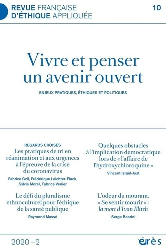 Revue française d'éthique appliquée N° 10/2020 : Vivre et penser un avenir ouvert