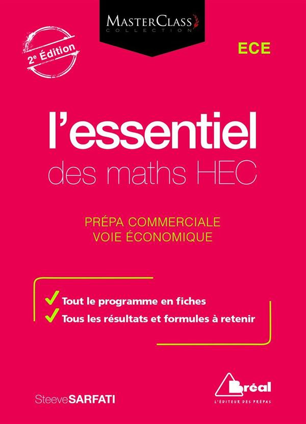 L'essentiel des maths HEC. Voie économique, 2e édition