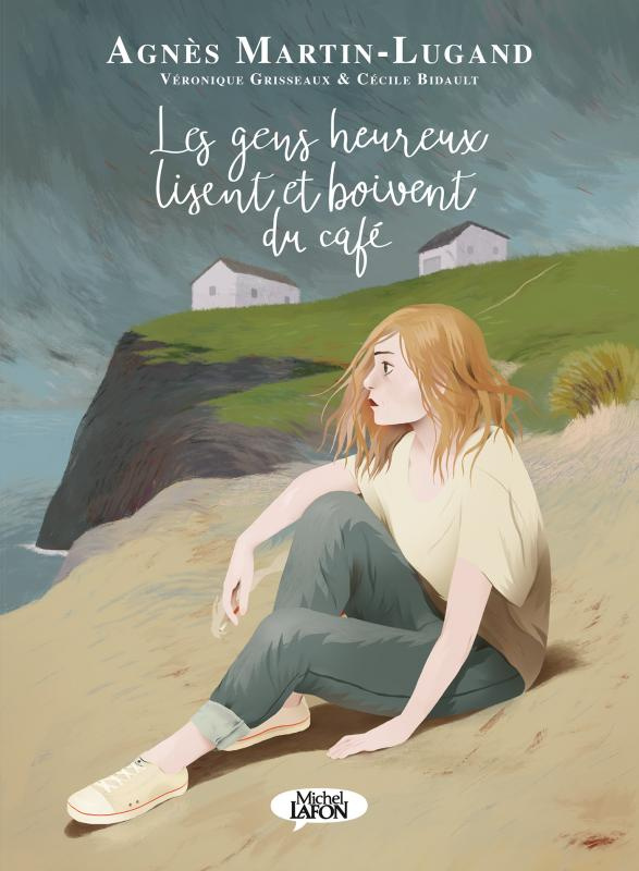 Les gens heureux lisent et boivent du café