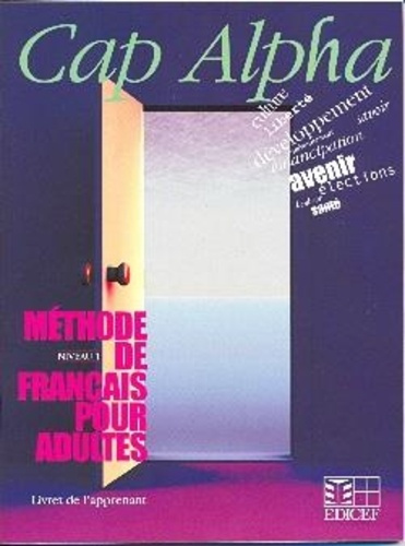 Cap alpha niveau 1 livret de l'apprenant. Cap alpha