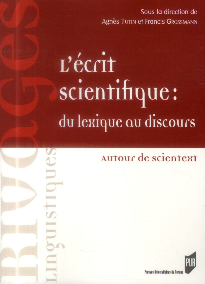 L'écrit scientifique, du lexique au discours