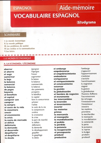 Vocabulaire espagnol