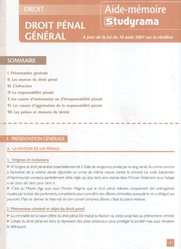 Droit pénal général