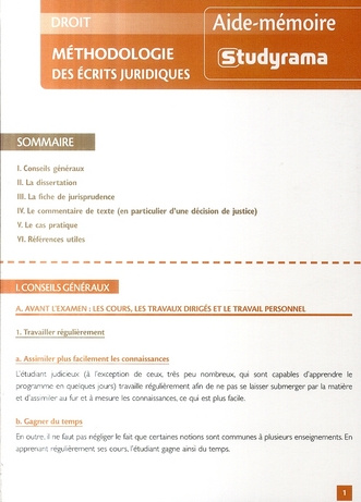 Méthodologie des écrits juridiques