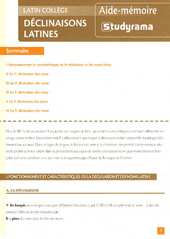 Déclinaisons latines