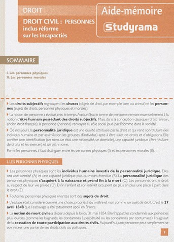 Droit civil : personnes