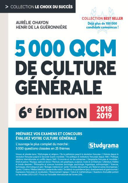 5000 QCM de culture générale. Edition 2018-2019