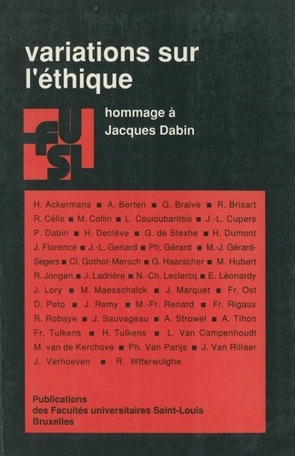 VARIATIONS SUR L ETHIQUE HOMMAGE A JACQUES DABIN