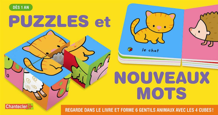 Puzzles et nouveaux mots. Dès 1 an, avec 4 cubes