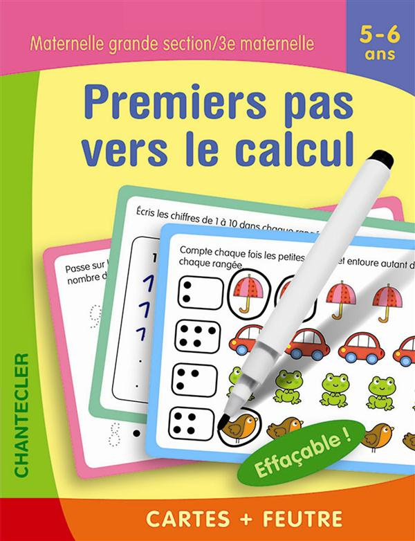 Premiers pas vers le calcul Maternelle grande section 5-6 ans. Cartes   feutre