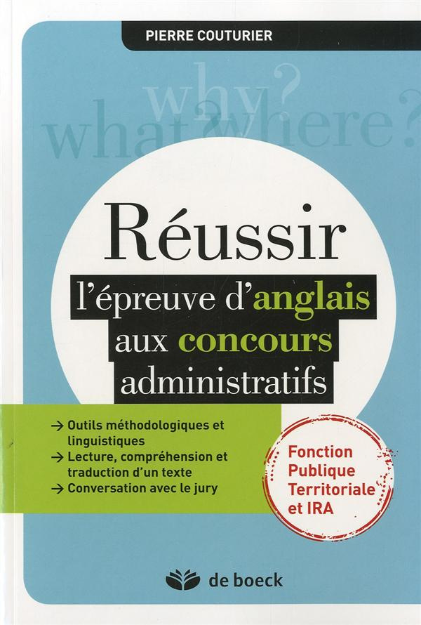 Réussir l'épreuve d'anglais aux concours administratifs