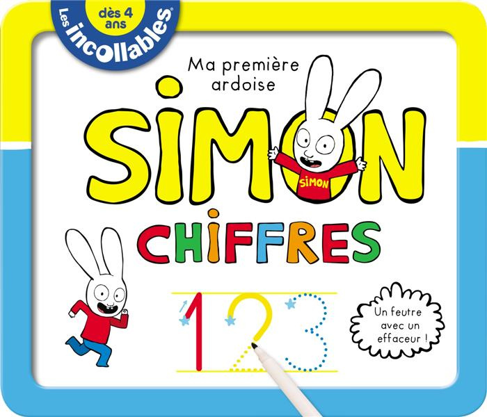Ma première ardoise Simon Chiffres. Inclus un feutre avec un effaceur !