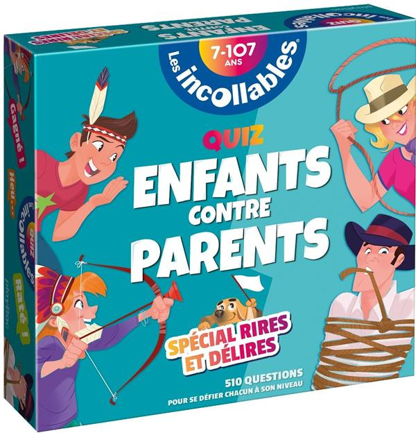 BOITE QUIZ INCOLLABLES ENFANTS CONTRE PARENTS SPECIAL RIRES ET DELIRES