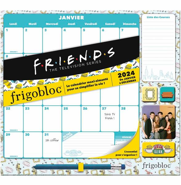 Frigobloc Mensuel 2024 Déco Friends (de janv. à déc. 2024) - édition limitée