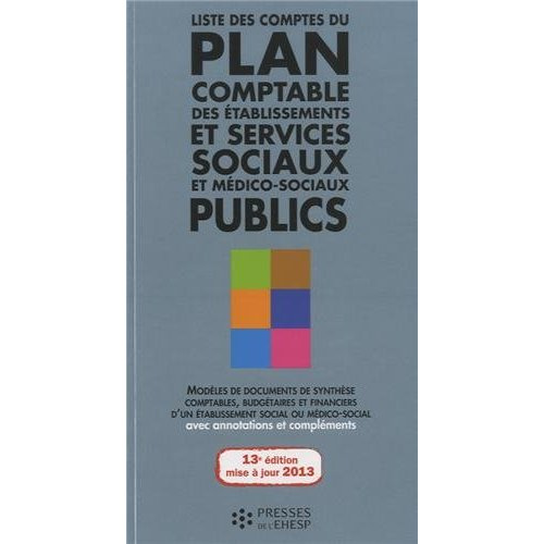 Liste des comptes du plan comptable des établissements et services sociaux et médico-sociaux publics