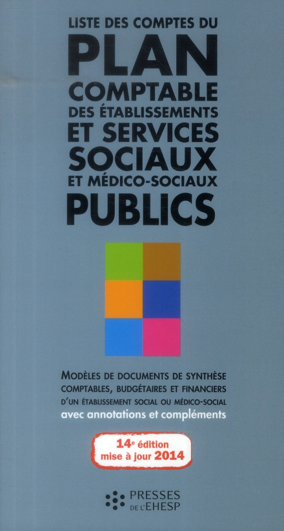 Liste des comptes du plan comptable des établissements et services sociaux et médico-sociaux publics