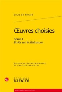 OEUVRE CHOISIES TOME I ECRITS SUR LA LITTERATURE