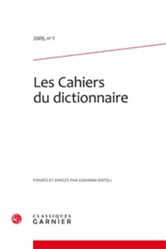 CAHIERS DICTIONNAIRE 2009 1
