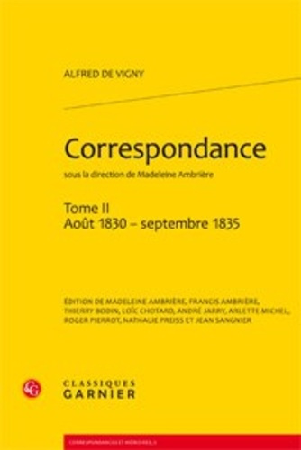 CORRESPONDANCE TOME II AOUT 1830 SEPTEMBRE 1835